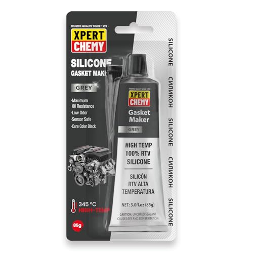 XPERTCHEMY RTV Silicone Gasket Maker High Temp Silicone Sealant for Automotive AntiFreeze RTV Resist Oil for Bonding Internal Combustion Steam Turbines Engines Gearboxes Pumps Grey - Image 1