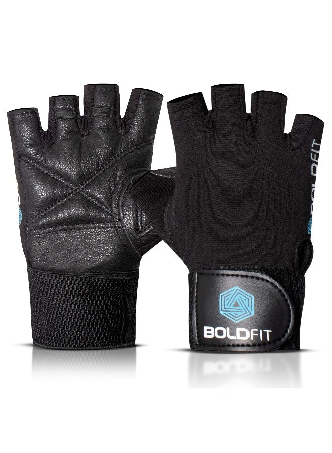 BOLDFIT قفازات رياضية للرجال دعم المعصم قفازات رياضية لرفع الأثقال قفازات رياضية للنساء ملحقات رياضية للرجال قفازات اليد للتمارين الرياضية للنساء قفازات للتمارين الرياضية، كبير - Image 1