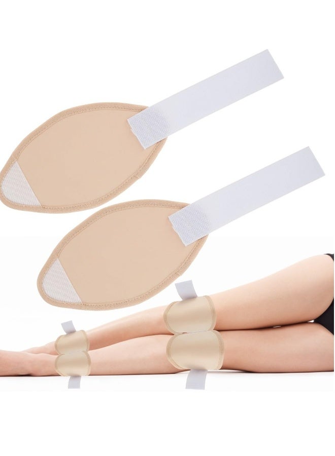 2Pcs Castor Oil Pack Wrap for Knee Ankle Elbows Arm Feet Washable Reusable Bamboo Flannel Knee Oil Pack Adjustable Soft Comfortable Essential Oil Wrap Leak Proof Castor Oil Compress Pads Khaki - Image 1