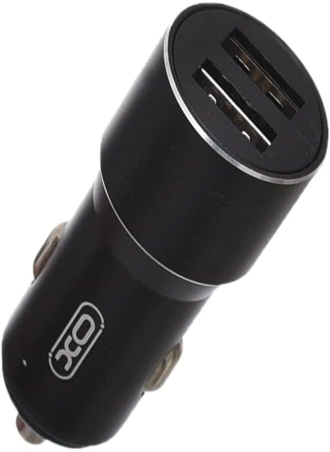 XO - XO TZ09 Car Charger Suit And Lightning Cable With 2.1A Max 12W Output And 2 USB Output 1000MM Set Of 2 Pieces - Black - Image 1