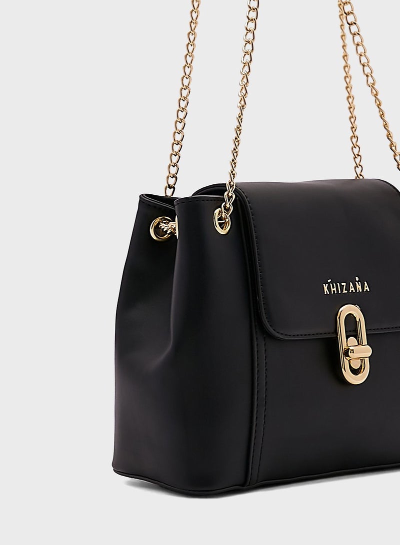 Khizana Chain Detail Satchel Bag - Image 3