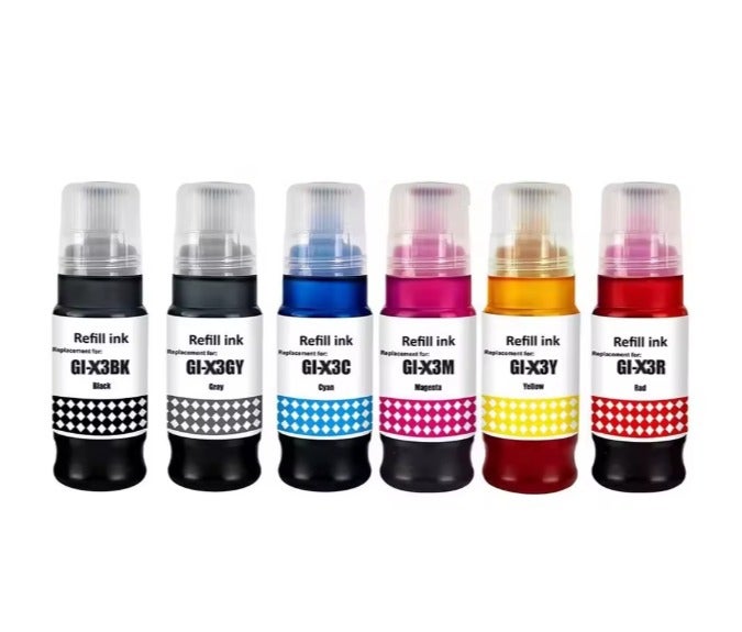 Refill GI-43 043 Refill Dye Ink for Refill Canon PIXMA G610 G510 G620 G540 G640 G550 G650 G670 G570 Printers. Six Colors. - Image 2