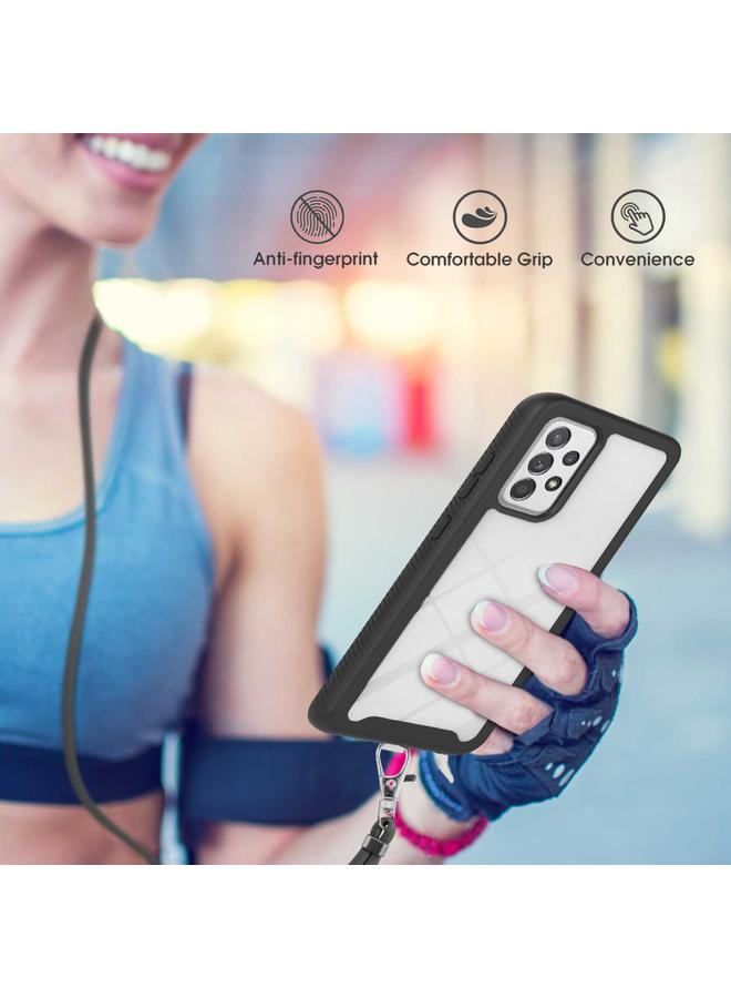 اس-توب جراب لهاتف Samsung Galaxy A53 5G Starry Sky بلون سادة مقاوم للصدمات من البولي كربونات + جراب هاتف واقٍ من مادة TPU مع حزام للرقبة - Image 5
