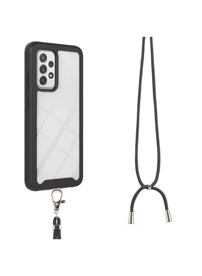 اس-توب جراب لهاتف Samsung Galaxy A53 5G Starry Sky بلون سادة مقاوم للصدمات من البولي كربونات + جراب هاتف واقٍ من مادة TPU مع حزام للرقبة - Image 3