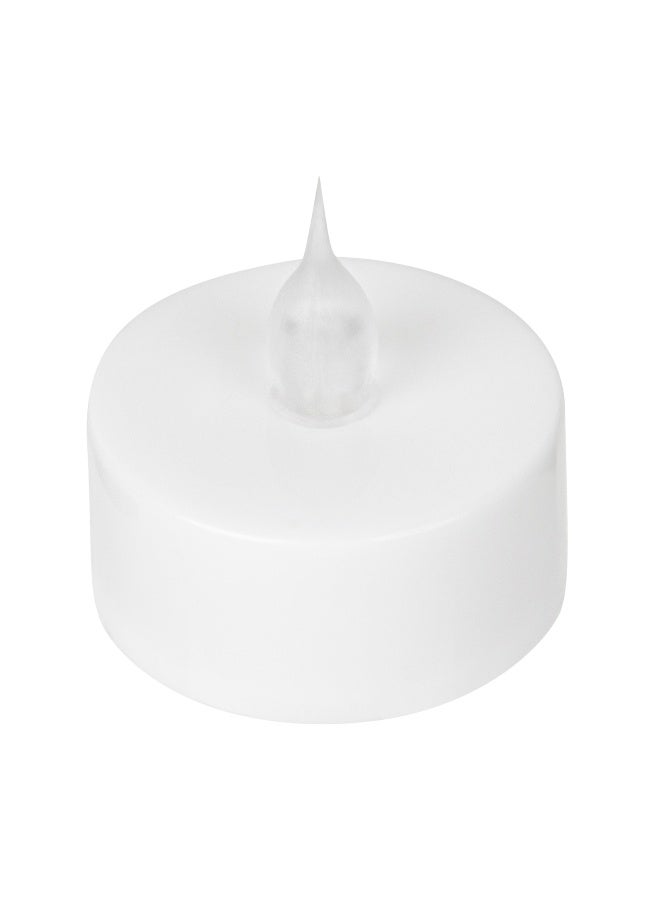 Restaurantware Fire Tek Flameless Tea Candles, 10 Battery Operated Tea Lights - LED, Electric, White Plastic Flickering Tea Lights, Fake Tea Candles For Weddings, Parties, or Home Decor, Realistic - Image 1