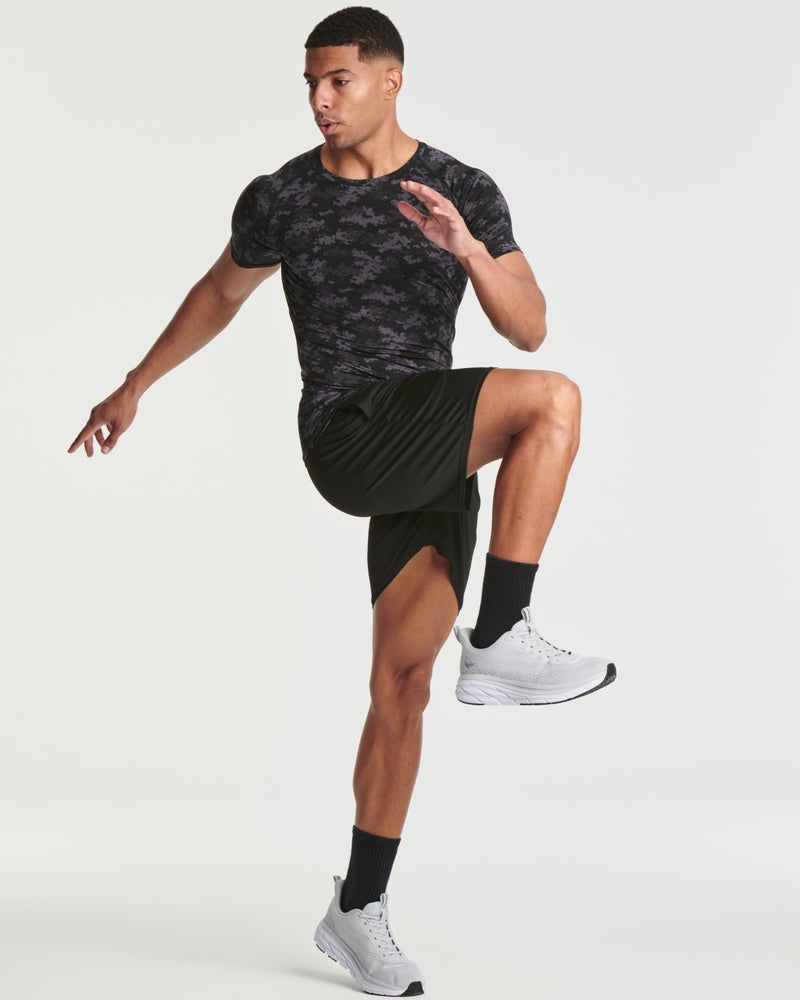 REALESSENTIALS 4 Pack: Mens Short Sleeve Shirts Compression Base Layer Tight Thermal Undershirt Slimming Black Active Fitness Athletic T-Shirt Quick Dry Fit Workout Sports Rashguard Gym Running Top - Set 8, L - Image 4