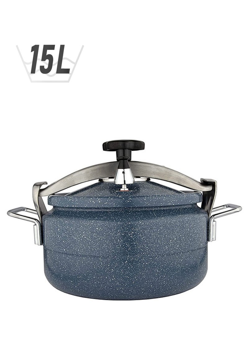 Alsaif 15Liters Aluminum Granite Pressure Cooker Iron Handle Blue 15 Liter Blue  - Image 1