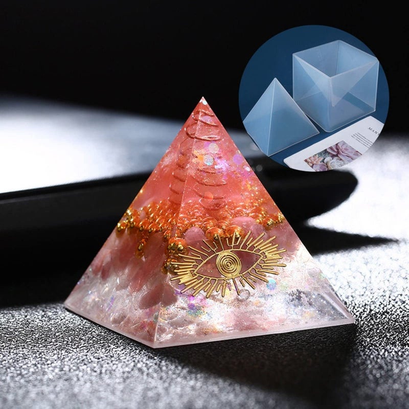 AOEDEO Super Large Clear Silicone Pyramid Molds - 3 Pcs, 4.7''-7.5'' Inner, Silicone Resin Molds for DIY Orgonite, Orgonite Jewelry - Image 3