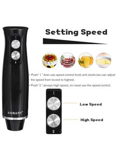 General Hand Blender Stainless Steel 500 W, 2 Speed Puree Sticks, [4-in-1: Puree Sticks/Chopper, Blender & Blender Attachment, Measuring Cup] For baby food, mashed potatoes, yogurt  - Image 3
