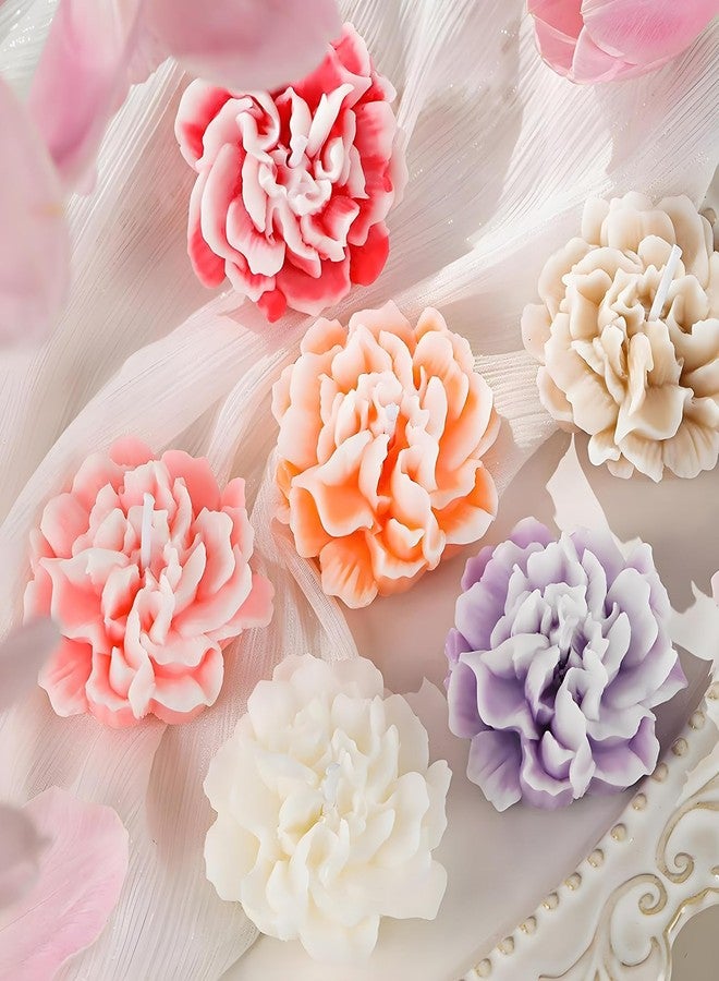 Wehous 2PCS Carnation Flower Candle Molds, 3D Flower Fondant Chocolate Cake Cupcake Topper Decoration Mold, Cute Floral Epoxy Resin Candle Soap Wax Concrete Polymer Clay Casting Craft Mould - Image 5