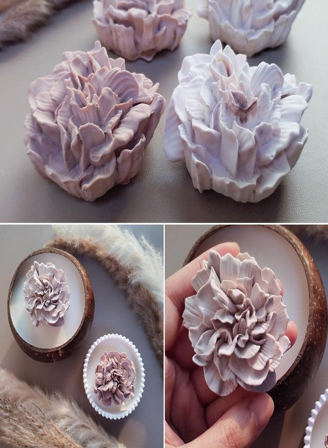 Wehous 2PCS Carnation Flower Candle Molds, 3D Flower Fondant Chocolate Cake Cupcake Topper Decoration Mold, Cute Floral Epoxy Resin Candle Soap Wax Concrete Polymer Clay Casting Craft Mould - Image 4