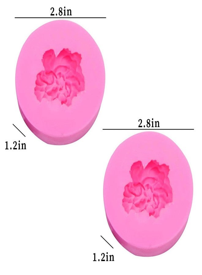 Wehous 2PCS Carnation Flower Candle Molds, 3D Flower Fondant Chocolate Cake Cupcake Topper Decoration Mold, Cute Floral Epoxy Resin Candle Soap Wax Concrete Polymer Clay Casting Craft Mould - Image 3