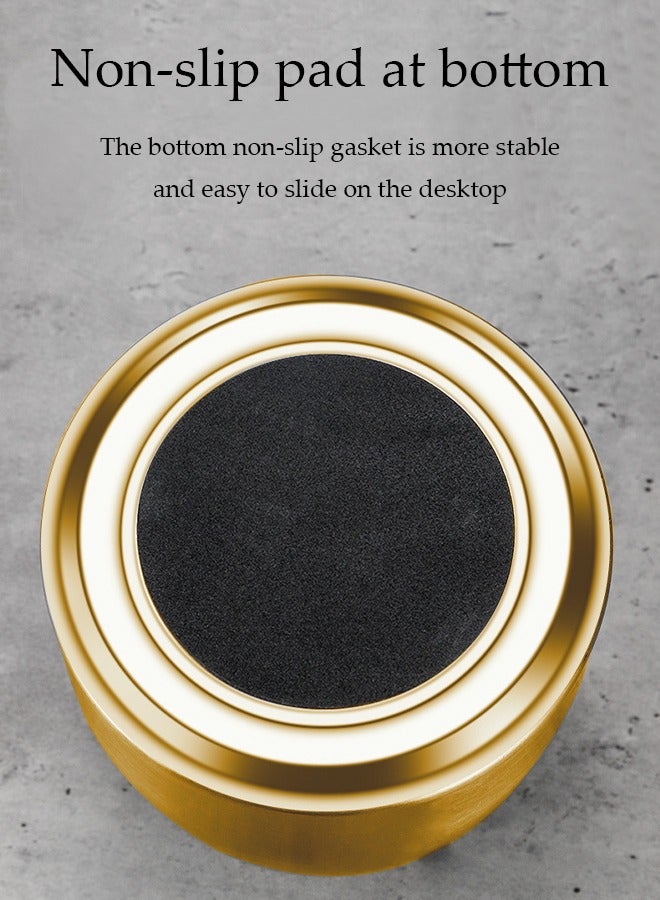 DUNISO Stainless steel ashtray, portable anti drop ashtray, windproof and anti odor ashtray, with lid，suitable for terraces, homes, offices, living rooms, outdoor, 6.5 * 9.7 * 8cm, gold  - Image 5