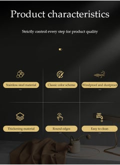 DUNISO Stainless steel ashtray, portable anti drop ashtray, windproof and anti odor ashtray, with lid，suitable for terraces, homes, offices, living rooms, outdoor, 6.5 * 9.7 * 8cm, gold  - Image 3