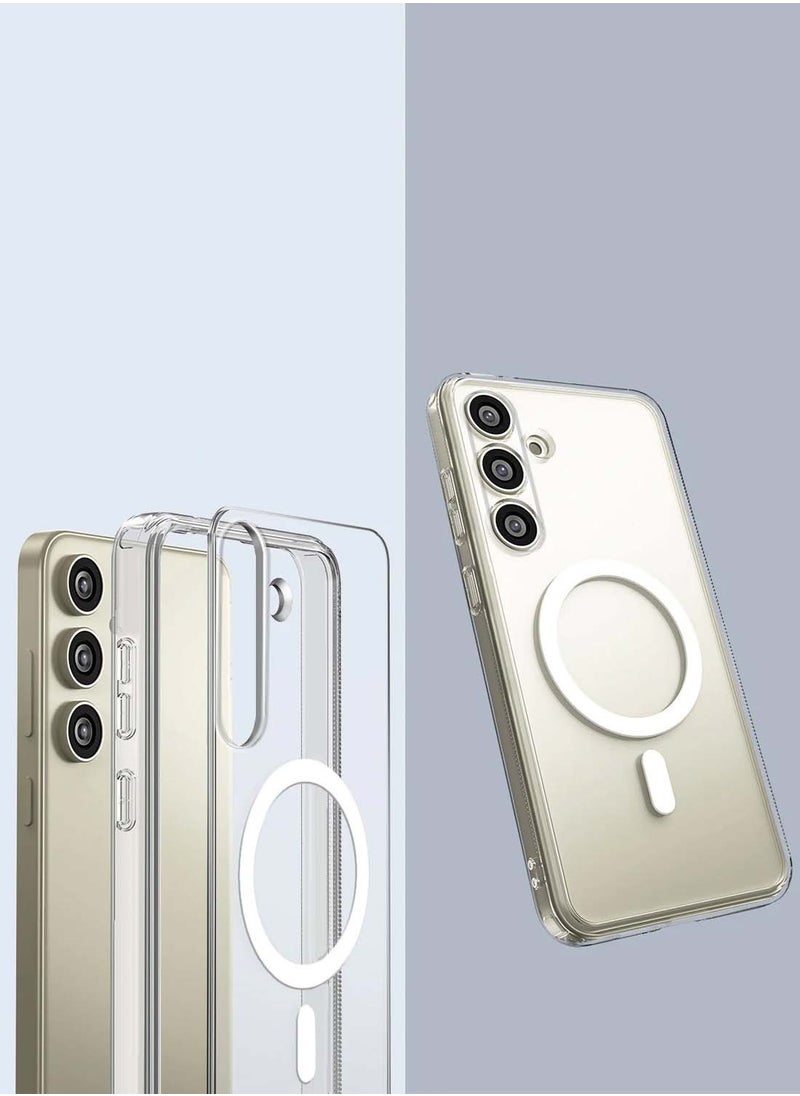 Techie - Samsung Galaxy S25 Plus 5G 2025 Hard Back Magnetic MagSafe Clear Case, Slim Shockproof Cover, Supports Wireless Charging - Image 1
