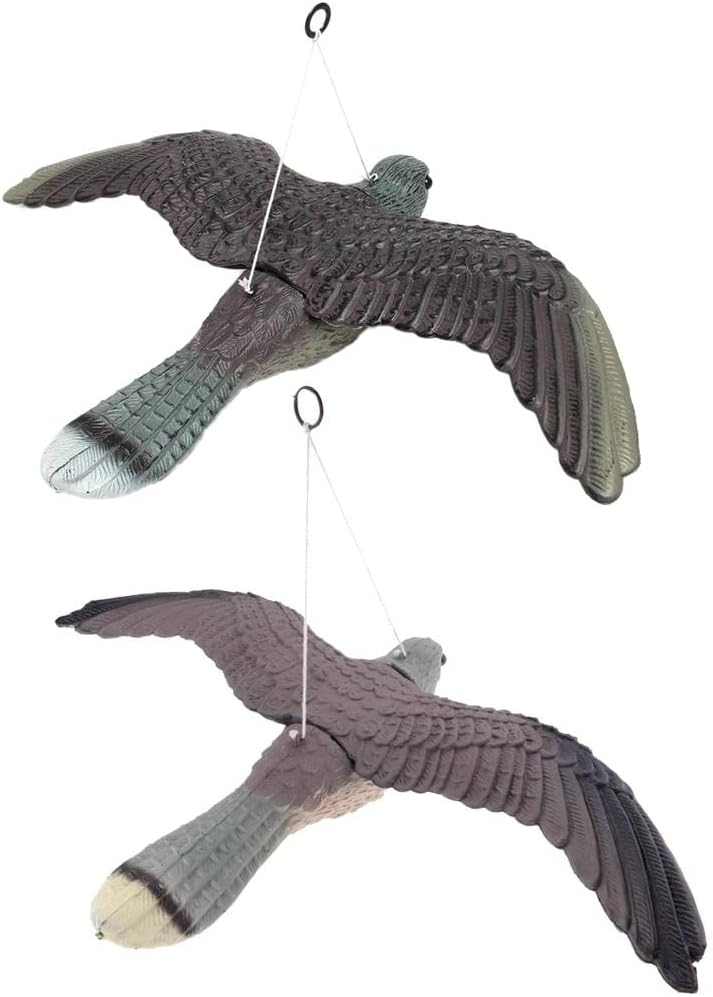 klarako2Pcs Flying Hawk Pest Deterrent Garden Pond Bird Cat Scarer Decoy Decor Hawk - Image 1