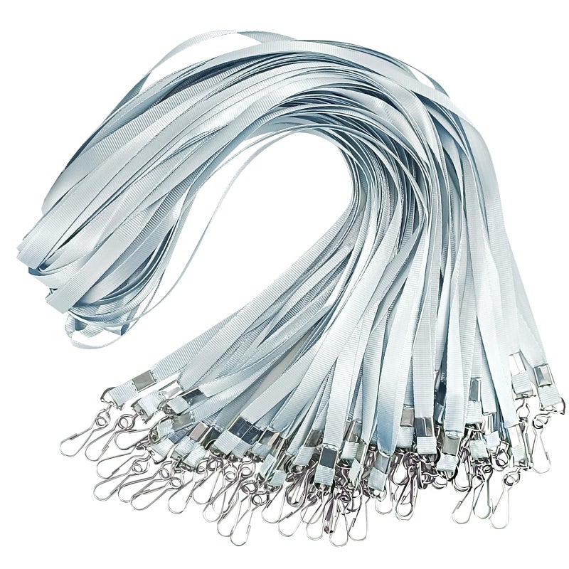 Korty Bulk Lanyards Lanyards for ID BadgesLanyards with Swivel Hook Clips for Name Tag Lanyard ID Holder Silver 100 packs - Image 2