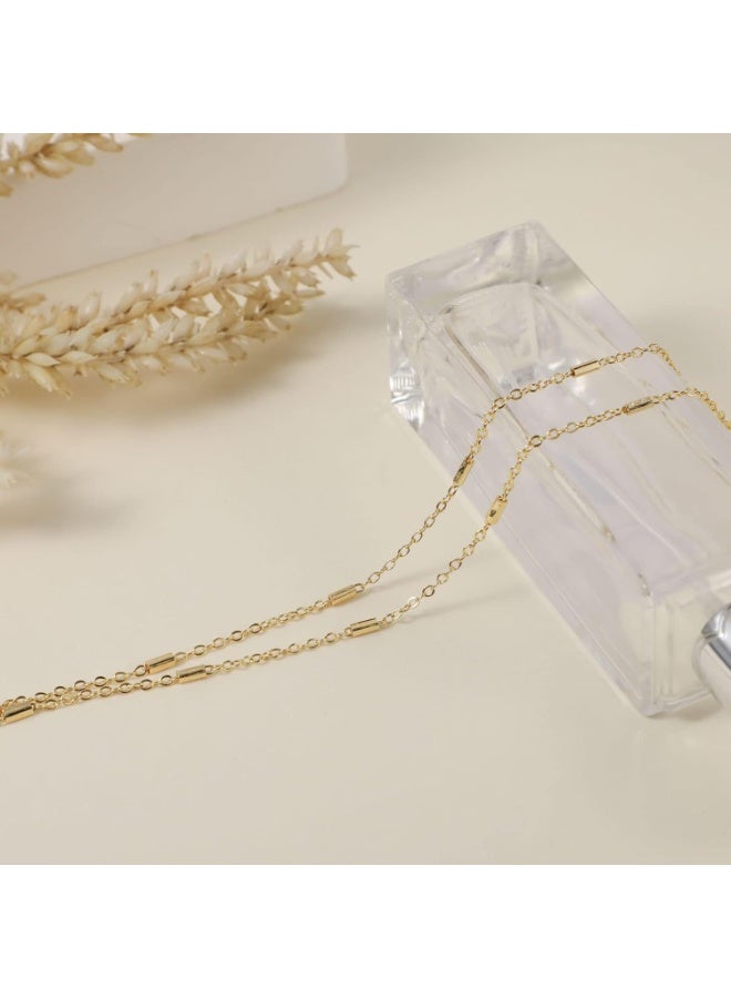 جوليا ستور خلخال أنيق من الفولاذ المقاوم للصدأ مطلي بالذهب عيار 18 قيراطًا بتصميم بوهو بيتش قابل للتعديل مصنوع من الخرز على شكل صندوق وحبل مقاوم للماء لا يتغير لونه ولا يسبب الحساسية للنساء - Image 5