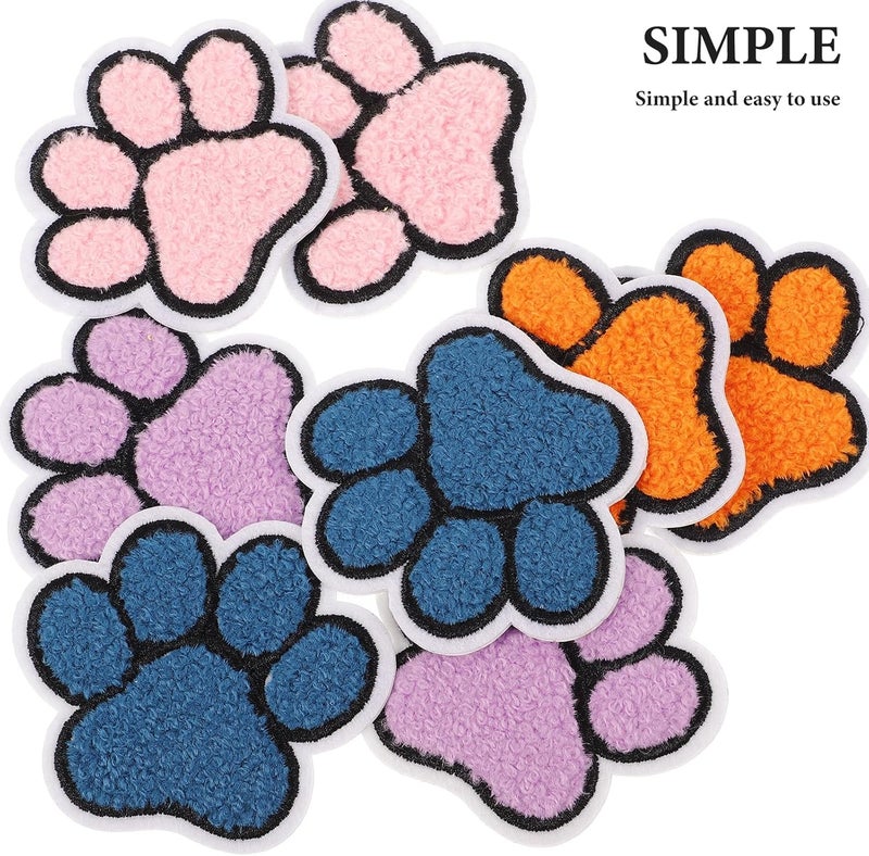 Uonlytech 8pcs Small Paw Adhesive Embroidered Applique Patches for Clothes Coat Supply Daily Use Fabric Repair Decorative Craft Accessories - Image 3