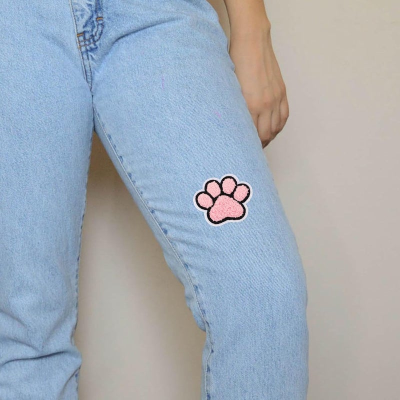 Uonlytech 8pcs Small Paw Adhesive Embroidered Applique Patches for Clothes Coat Supply Daily Use Fabric Repair Decorative Craft Accessories - Image 5