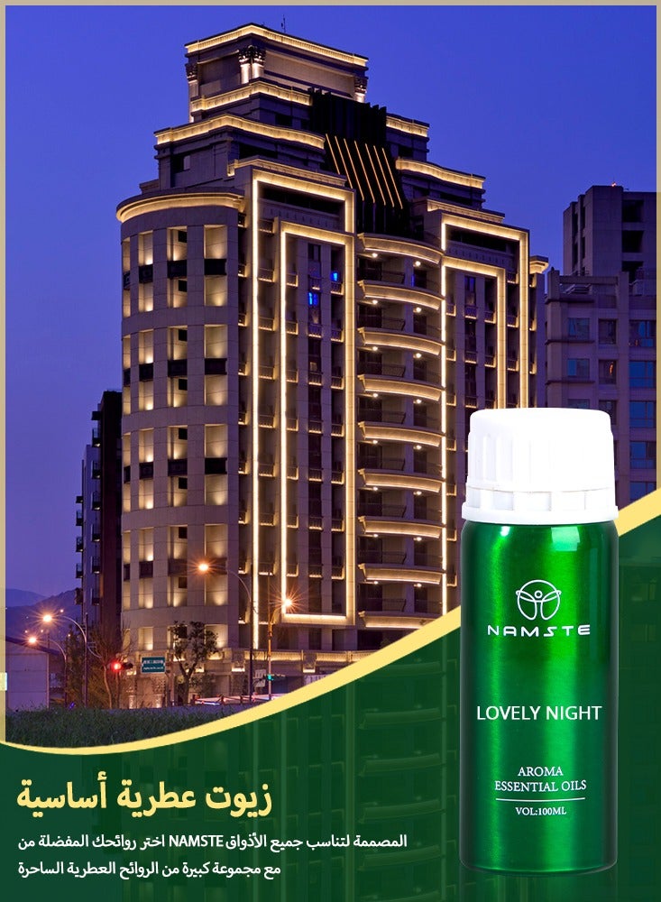 ناماستي زيوت عطرية أساسية لموزعات الروائح العطرية، رائحة عطرية تدوم طويلاً، 100 مل - ليلة جميلة - Image 1