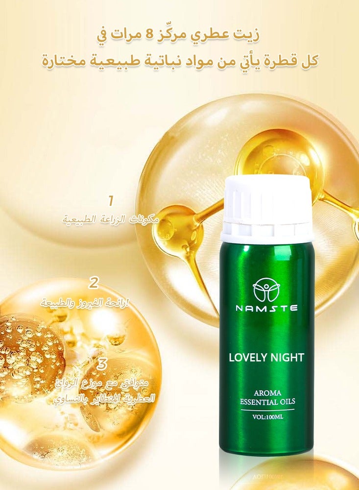 ناماستي زيوت عطرية أساسية لموزعات الروائح العطرية، رائحة عطرية تدوم طويلاً، 100 مل - ليلة جميلة - Image 3