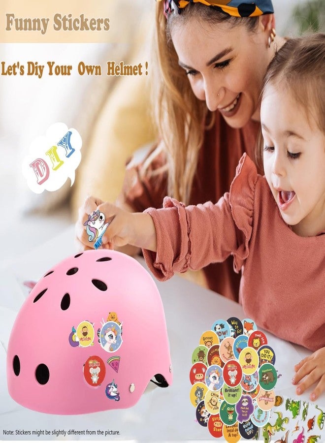 PapaBear Papa Bear Adjustable Skating Protection Kit with Helmet, Knee Elbow Wrist Pads | 6-Piece Safety Gear Set for Kids, Youth & Adults | Ideal for Skating, Skateboarding & Cycling w Stickers (Pink) - Image 2