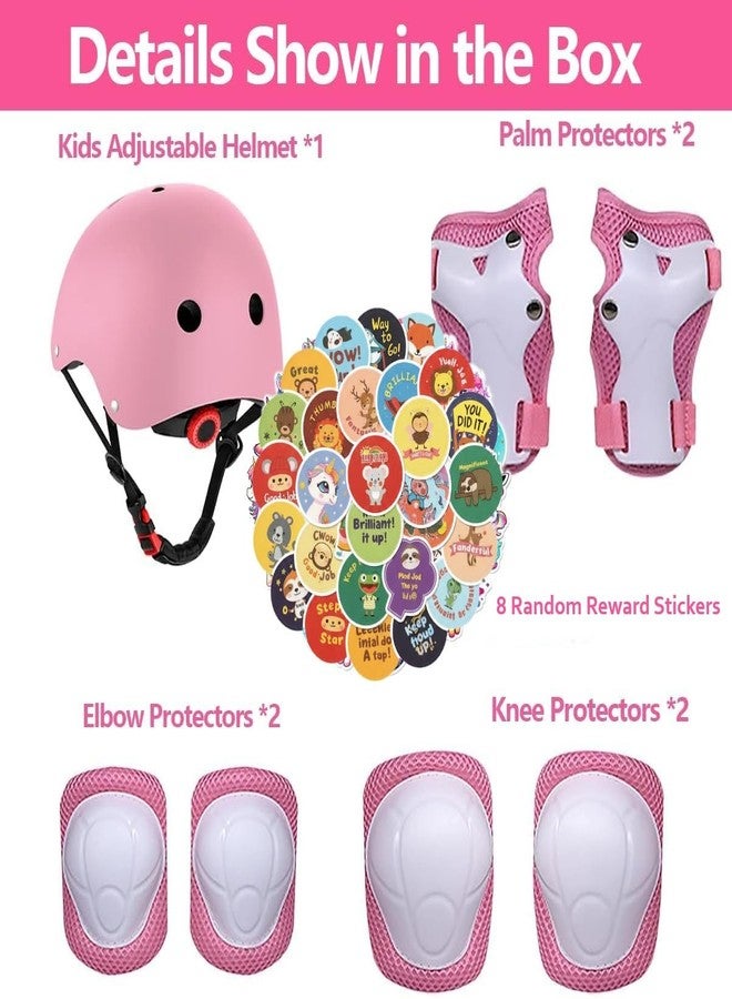 PapaBear Papa Bear Adjustable Skating Protection Kit with Helmet, Knee Elbow Wrist Pads | 6-Piece Safety Gear Set for Kids, Youth & Adults | Ideal for Skating, Skateboarding & Cycling w Stickers (Pink) - Image 3