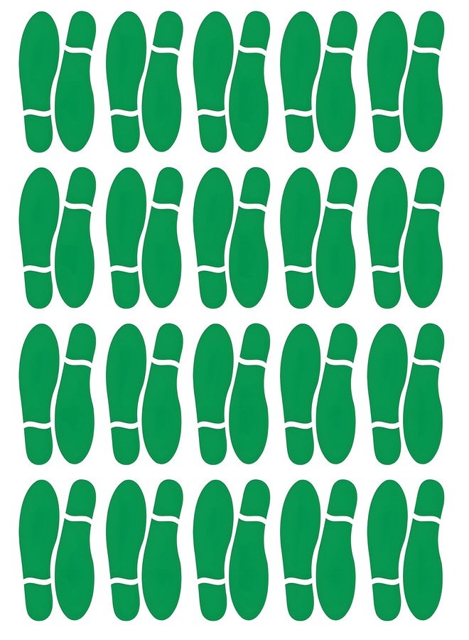 Finduat 20 Pairs 40 Prints Green Kids Size Shoes Footprint Stickers Decals, Floor Wall Stairs to Guide Directions for School, Dance Studio, Floor Stickers St. Patrick's Day Party Decoration - Image 1