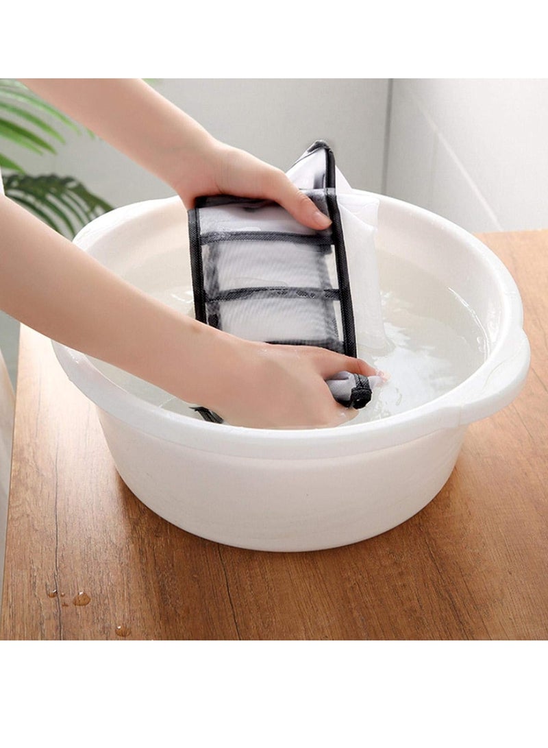 Meetion منظم أدراج مكون من قطعة واحدة، منظم تخزين الملابس الداخلية ومنظم الخزانة ومقسم أدراج قابل للغسل للصدريات والملابس الداخلية والجوارب والربطات (أسود) - Image 5