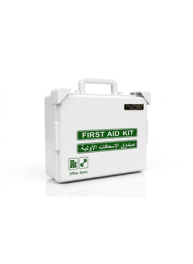 numed First Aid Kit White with Wall Brackets covers 25 People NM-64 - Image 1