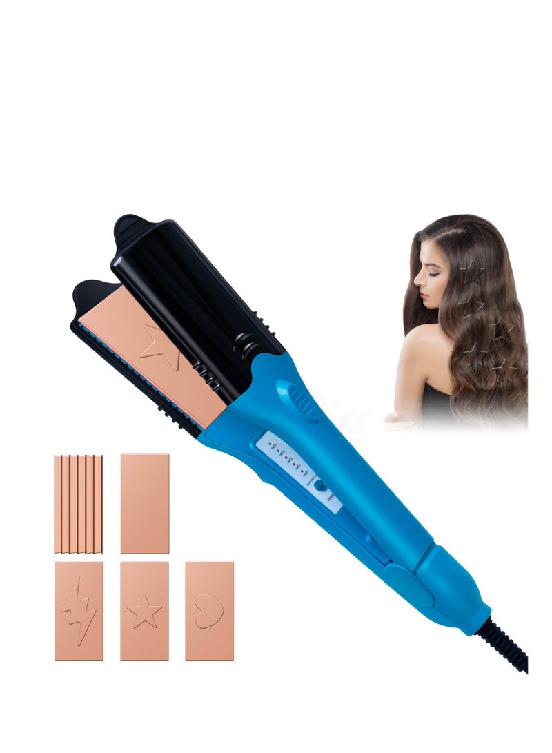 Generic 5-In-1 3Dhair Imprinting Star 3D Image Modeling Straightener Straight Hair Clip Straight Roll Dual Use  - Image 1