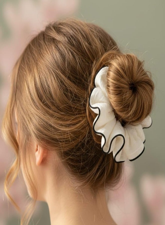 Scrunchies For Women And Girls Set Of 3, Scrunchie for Less Hair fall, Hairbands, Rubber Band Scrunchies with a Complimentary Small Scrunchie For Girls, Gifts For Mom, Sister And Girlfriend | Anti-Hair-Breakage Hair Ties - Image 3