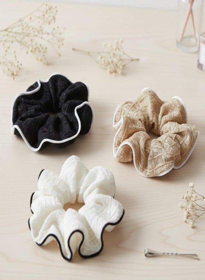 Scrunchies For Women And Girls Set Of 3, Scrunchie for Less Hair fall, Hairbands, Rubber Band Scrunchies with a Complimentary Small Scrunchie For Girls, Gifts For Mom, Sister And Girlfriend | Anti-Hair-Breakage Hair Ties - Image 1