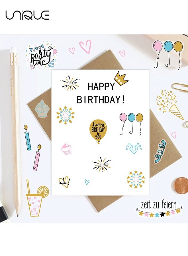 Unique 4 Sheet Happy Birthday Scrapbook Stickers, Vinyl Waterproof Stickers for Water Bottles Laptop Phone Computer Guitar, Gifts for Teens, Girls, Fans - Image 4