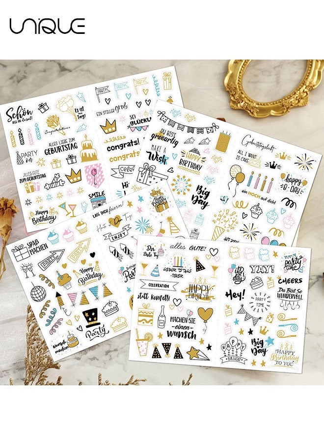 Unique 4 Sheet Happy Birthday Scrapbook Stickers, Vinyl Waterproof Stickers for Water Bottles Laptop Phone Computer Guitar, Gifts for Teens, Girls, Fans - Image 5