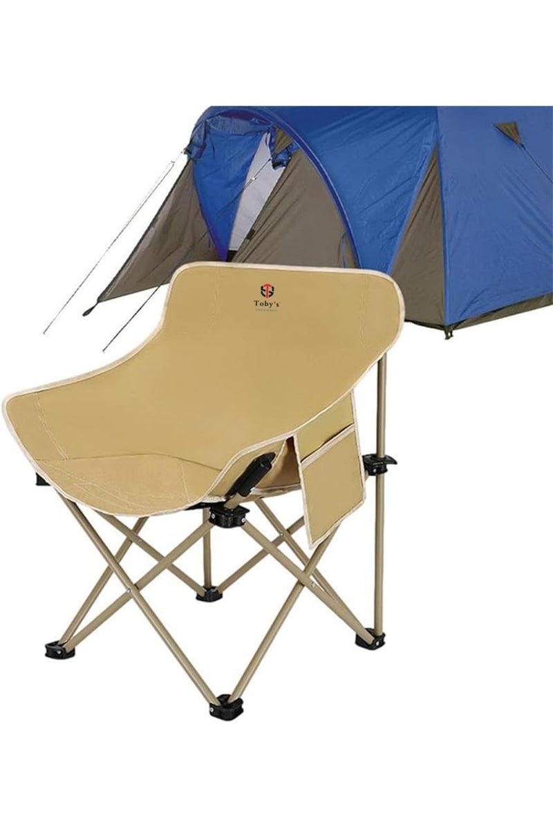 Toby's New Folding Camping Chair Support 330 LBS, Portable Wide Lawn Chairs with Side Pocket - Image 3