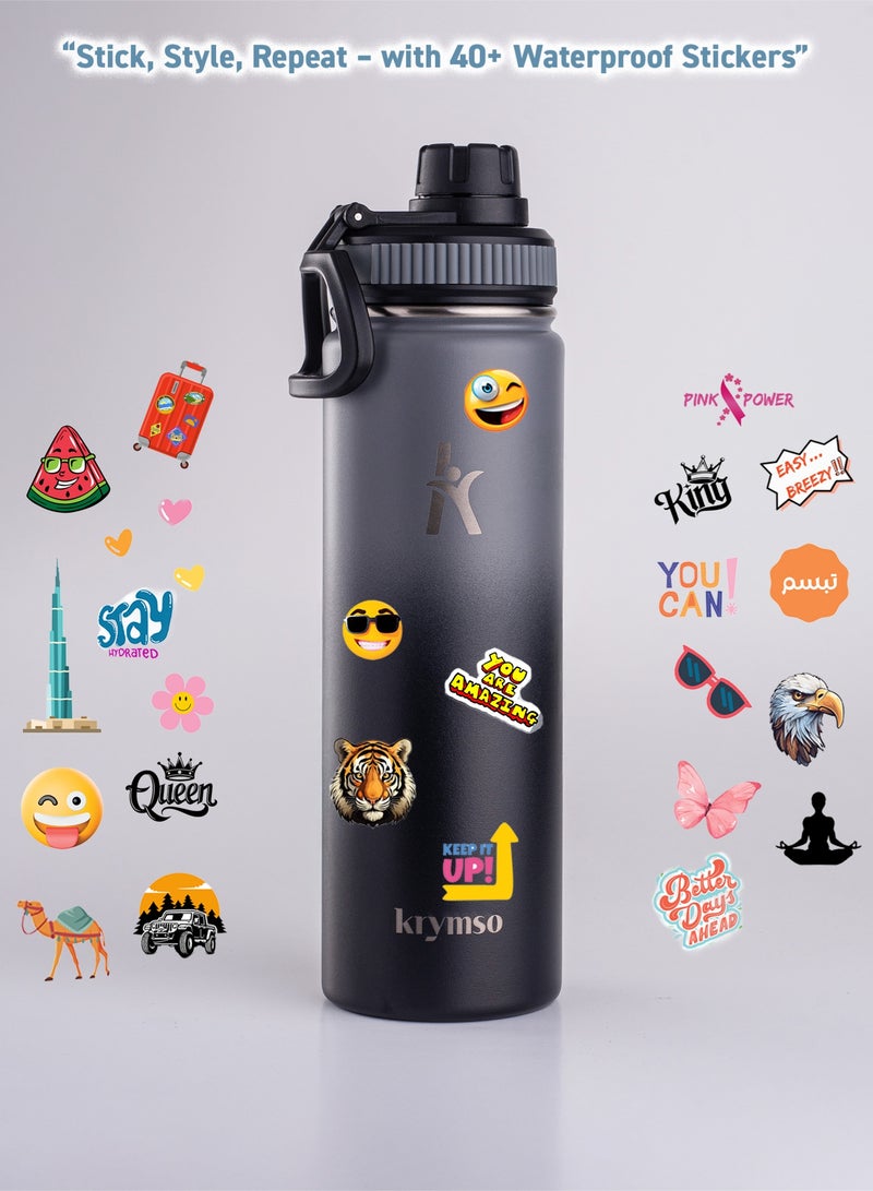 KRYMSO 650ml Stainless Steel Water Bottle, Sports Bottle with Straw, Double Wall Insulated Water Bottle, Thermos Flask, Water Bottle for kids, Gym - Image 4