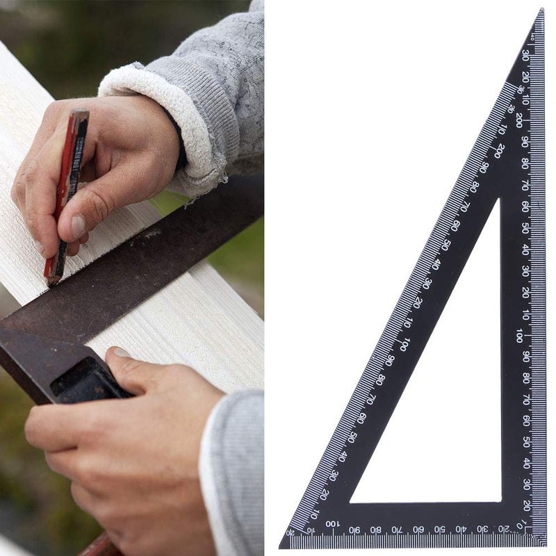 Slow wear optimized quality High Carbon Steel Ruler, Carpenter Right Angle Ruler 90 Degree Ruler Clear Scale Ruler Accurate Measurement Woodworking Ruler Portable Ruler Suitable for Marking Lines (120 * 300mm) Globally spread simple design - Image 3