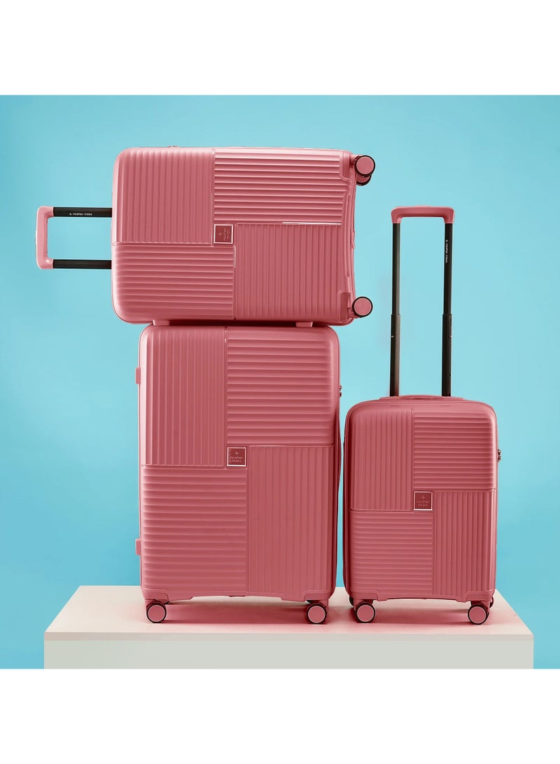 nasher miles Nasher Miles Singapore Hard-Sided Polypropylene Luggage Set of 3 Rose Gold Trolley Bags (55, 65 & 75 )  - Image 3
