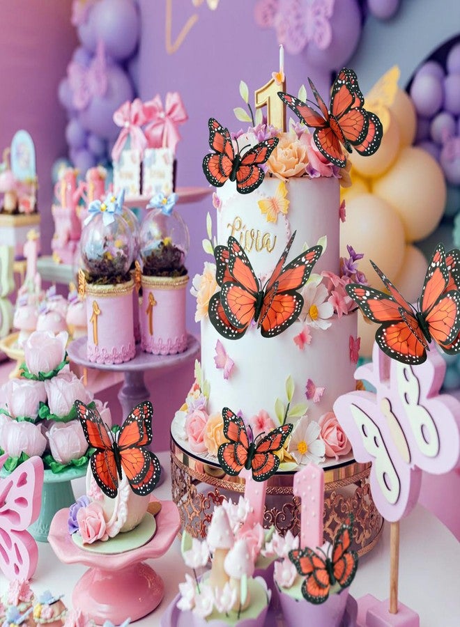 SAOROPEB 3D Butterfly Wall Decor, 24 Pcs Double Layer Butterfly Decorations for Party Decorations Locker Decor Refrigerator Decal, Reusable (Monarch) - Image 5