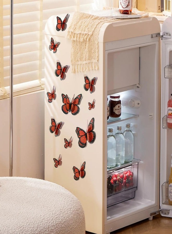 SAOROPEB 3D Butterfly Wall Decor, 24 Pcs Double Layer Butterfly Decorations for Party Decorations Locker Decor Refrigerator Decal, Reusable (Monarch) - Image 4