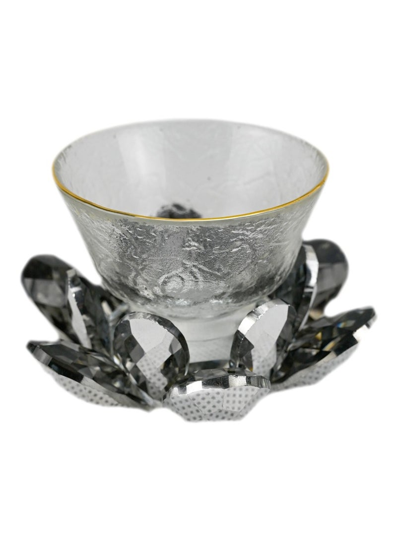 Set of 6 Crystal Clear Toughened Glass Tea Cup with Convenient Crystal base Cups, Espresso Mug Set for Tea, Coffee, Hot/Cold Drinks - Image 2