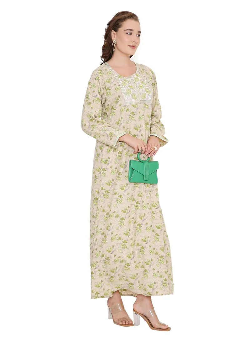 HANA & SARA BEAUTIFUL PRINTED LONG ARABIC KAFTAN FARASHA JALABIYA DRESSES