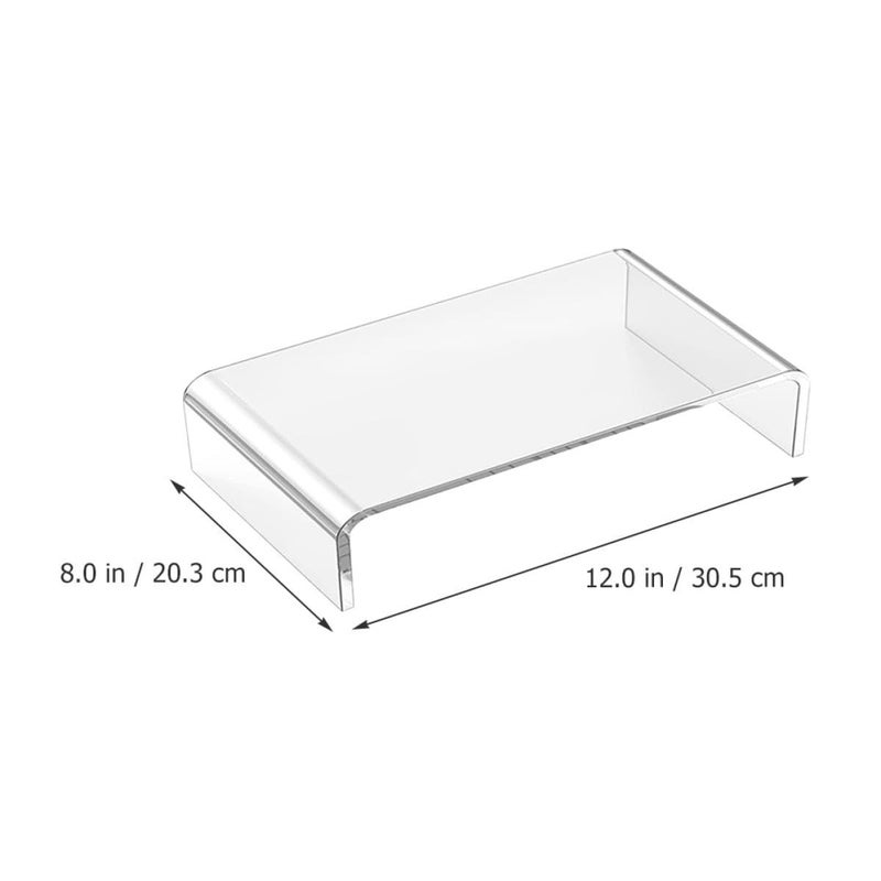 Acrylic Monitor Stand And Laptop Riser Thickened Small Size Heightening Stand For Home Office Desk - Image 3