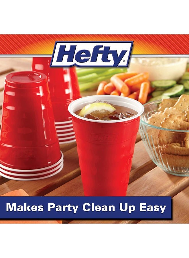 Hefty Party On Disposable Plastic Cups, Red, 18 Ounce, 50 Count (Pack of 3), 150 Total - Image 5