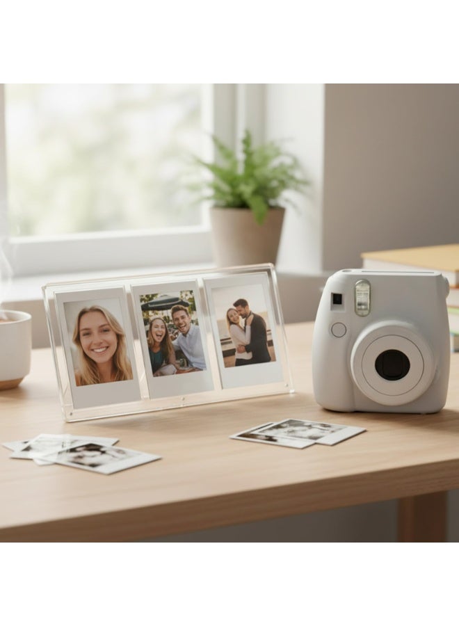 Acrylic Photo Frame, Triple 2x3 Instant Film Tabletop Display for Mini Wallet Size Photos - Image 4