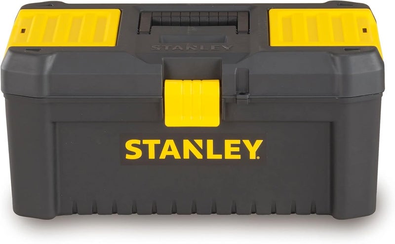 Stanley 16 in. Essential Tool Box with Removable Tray, STST16331, Durable Polypropylene Storage with Lid Organizers for Screws and Washers, One-Hand Padlock-Eye Latch, ~2.1 Gallon Capacity - Image 3