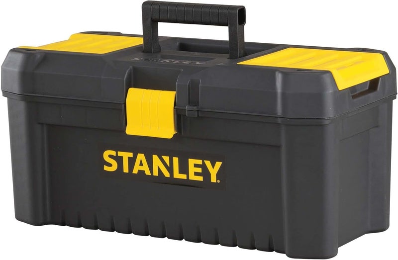 Stanley 16 in. Essential Tool Box with Removable Tray, STST16331, Durable Polypropylene Storage with Lid Organizers for Screws and Washers, One-Hand Padlock-Eye Latch, ~2.1 Gallon Capacity - Image 1
