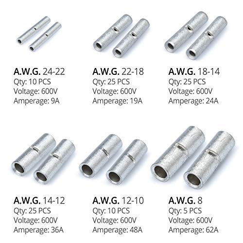 Wirefy مجموعة موصلات سلكية غير معزولة من وايرفي 100 قطعة - موصلات سلكية غير معزولة - 24-8 AWG - Image 2